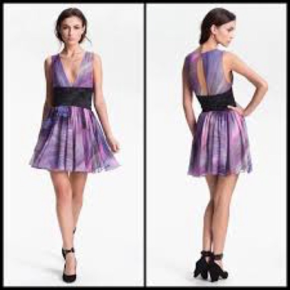 Elizabeth and James Purple Backless Dress